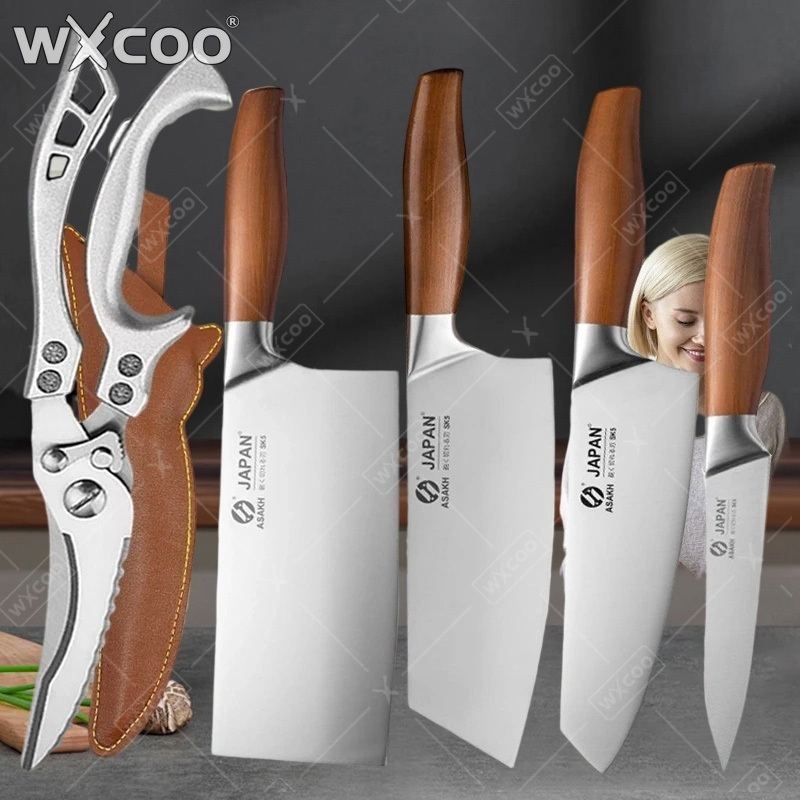 Commercial Kitchen Knife Set - WXCOO Set Pisau Dapur 4pcs Baja