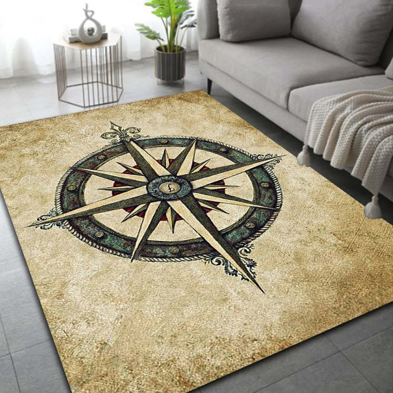 Commercial Kitchen Non Slip Flooring - Karpet Area peta dunia kompas Retro,
