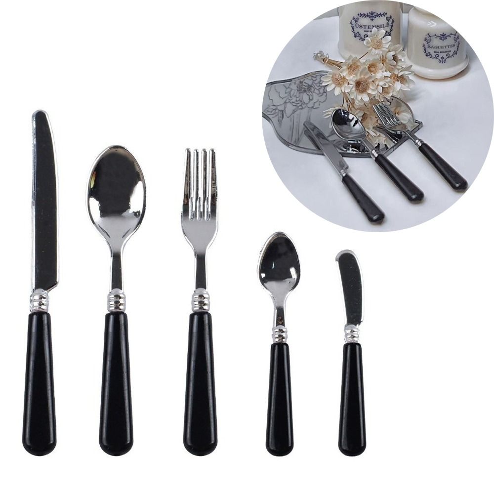 Commercial Kitchen Knife Set - Set 5pcs Peralatan Makan Miniatur Skala