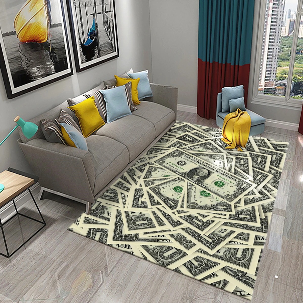 Commercial Kitchen Non Slip Flooring - Dolar pola uang karpet lorong pintu