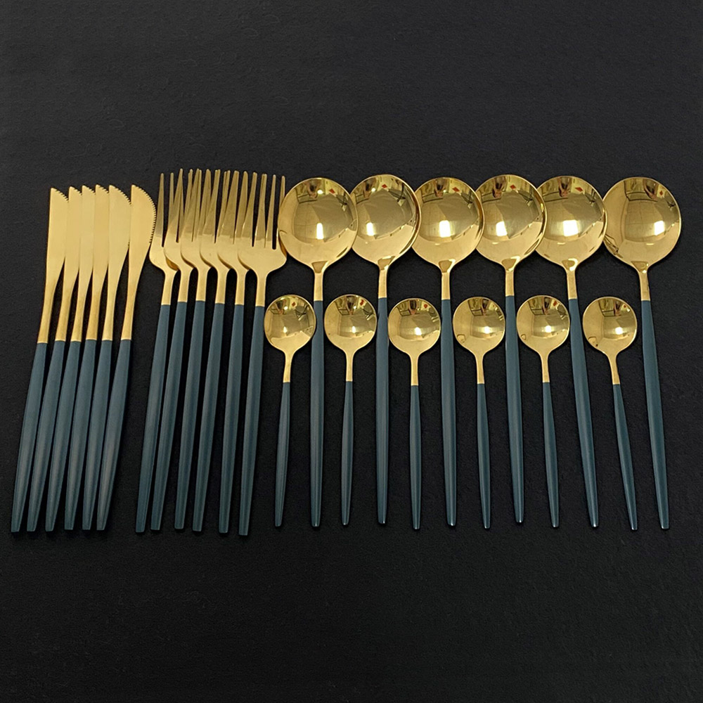 Commercial Kitchen Knife Set - 24 Buah Set Peralatan Makan Warna-warni