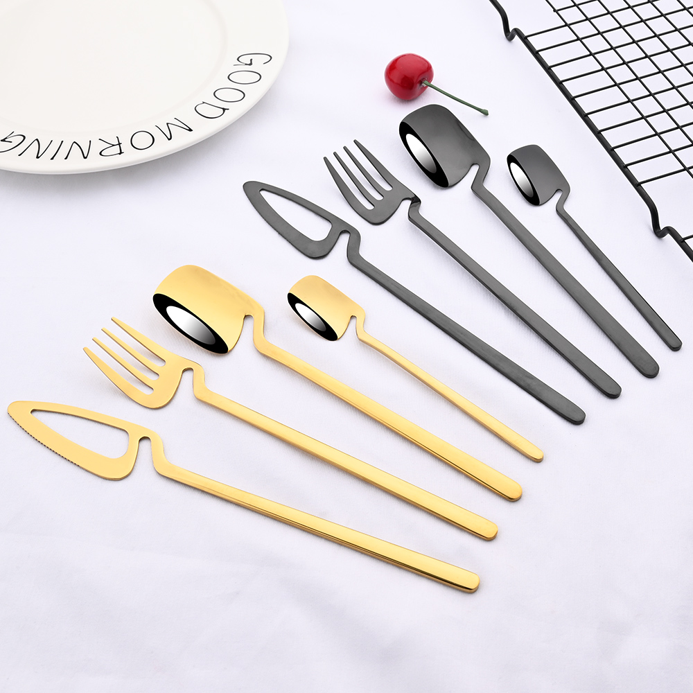 24Pcs Peralatan Makan Hitam Ga - Commercial Kitchen Knife Set ulasan dan harga