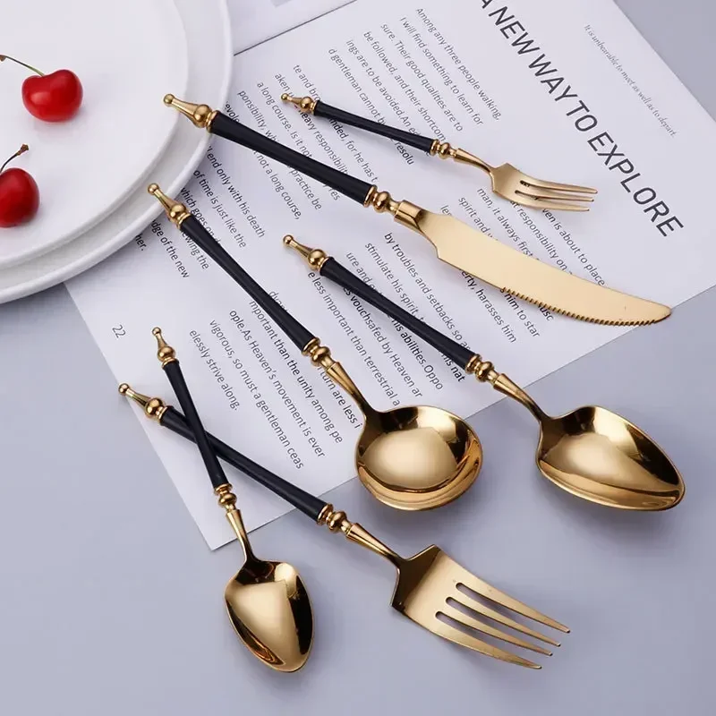 Set Alat Makan Emas Barat Mewa - Commercial Kitchen Knife Set ulasan dan harga