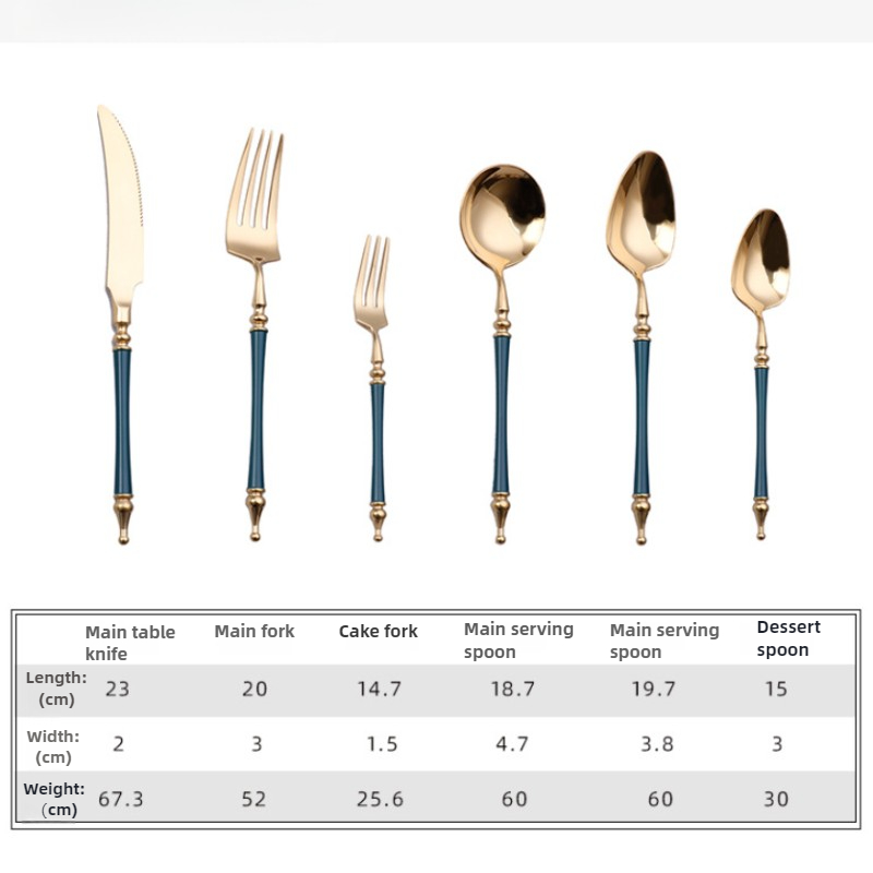 Set Alat Makan Emas Barat Mewa - Commercial Kitchen Knife Set ulasan dan harga
