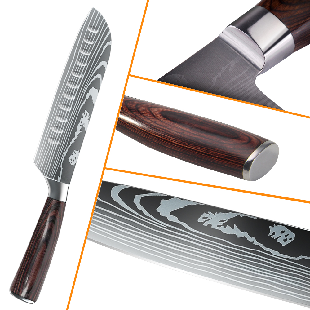 MDHAND 8/10pcs Set Pisau Dapur - Commercial Kitchen Knife Set ulasan dan harga