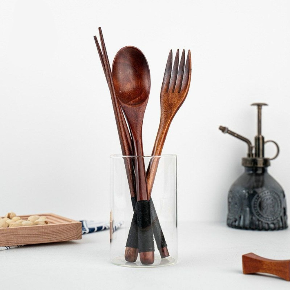 Peralatan Makan Kayu Alami Por - Commercial Kitchen Knife Set ulasan dan harga